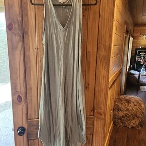 Z Supply Army Green Reverie Sleeveless Midi Dress